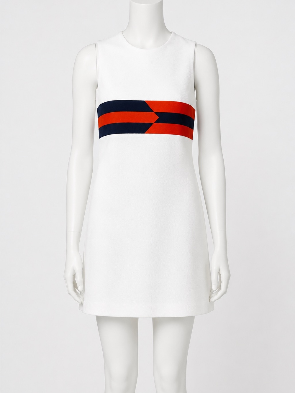 Vintage 1970’s White Sleeveless Shift Dress - S/M